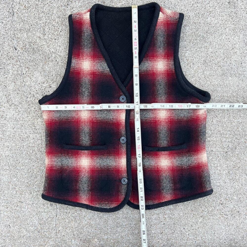 Reversible Plaid Wool Vest Eddie Bauer | Size Small Women - Picture 5 of 6